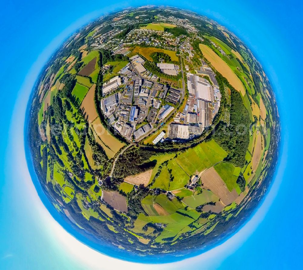 Velbert from above - Industrial estate and company settlement Rosenhuegel in Neviges in the state North Rhine-Westphalia, Germany