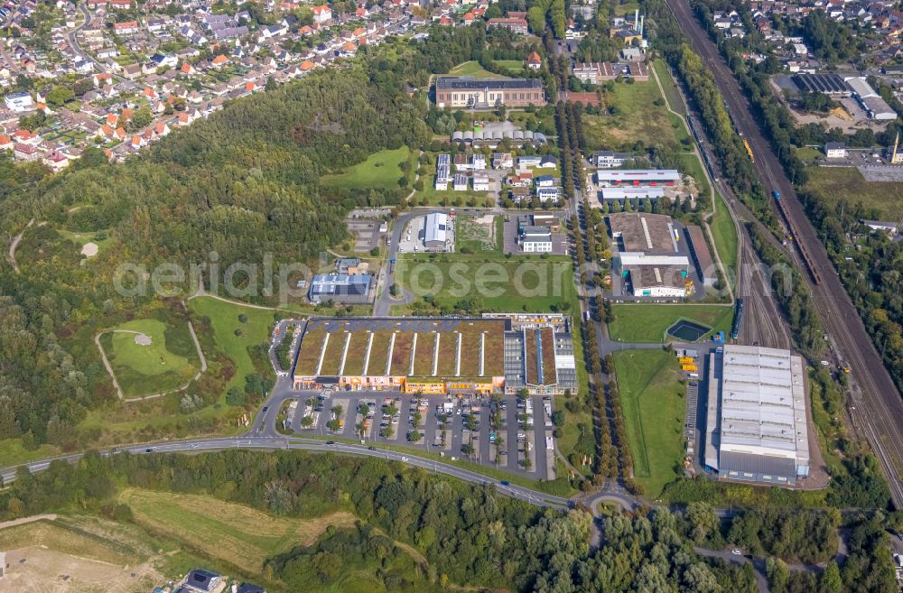 Aerial image Hamm - Industrial estate and company settlement on Sachsenring - Sachsenweg in Hamm in the state North Rhine-Westphalia, Germany