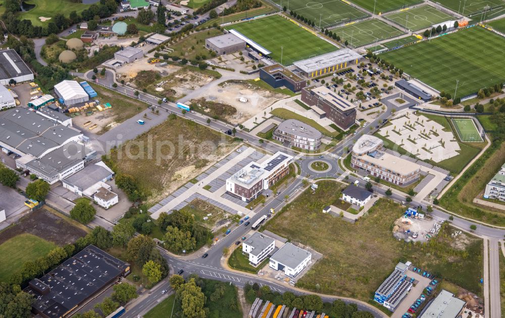 Aerial image Dortmund - Industrial estate and company settlement on Saint-Barbara-Allee in the district Brackeler Feld in Dortmund at Ruhrgebiet in the state North Rhine-Westphalia, Germany