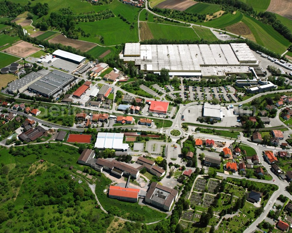 Aerial photograph Schlechtbach - Industrial estate and company settlement in Schlechtbach in the state Baden-Wuerttemberg, Germany