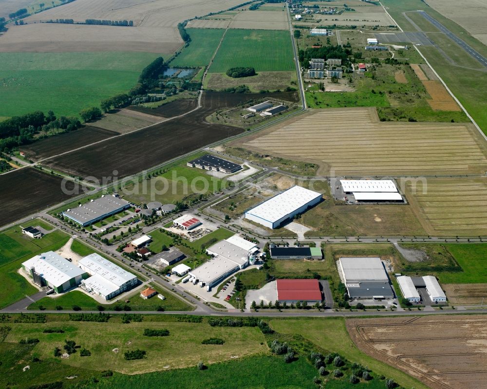 Schlotheim from the bird's eye view: Industrial estate and company settlement in Schlotheim in the state Thuringia, Germany