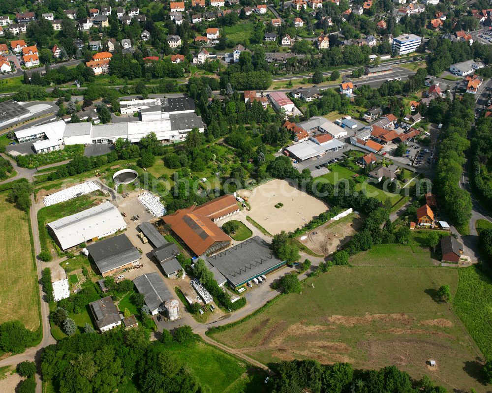 Schotten from the bird's eye view: Industrial estate and company settlement in Schotten in the state Hesse, Germany