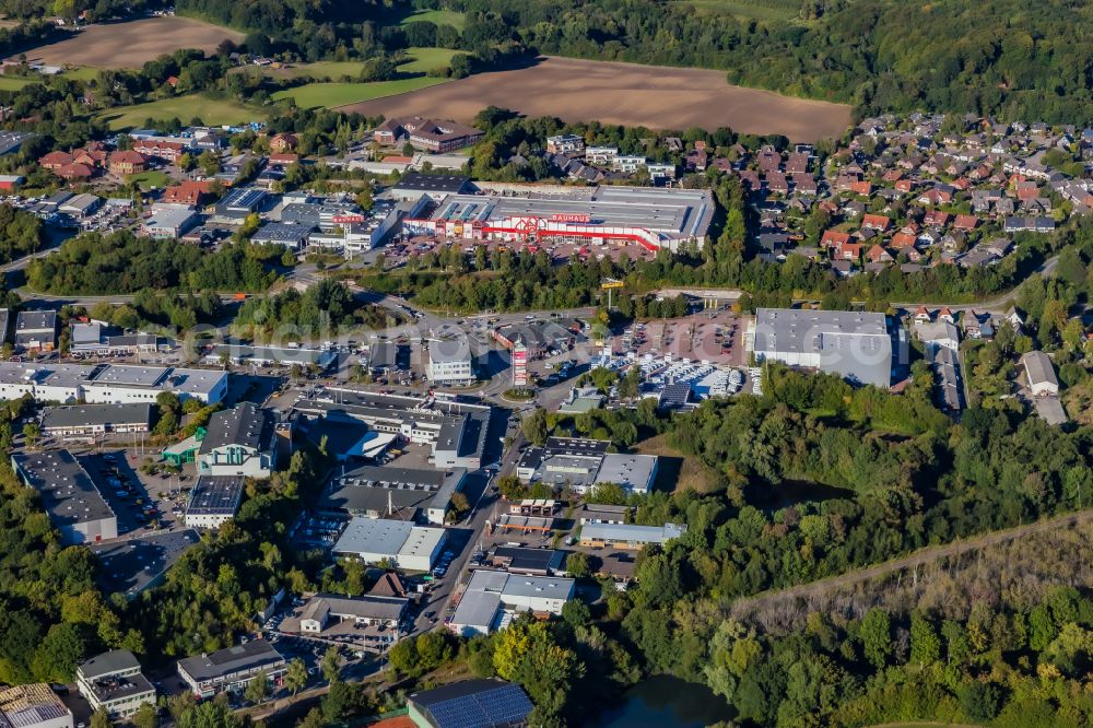 Aerial photograph Schwentinental - Industrial estate and company settlement on street Mergenthalerstrasse in Schwentinental in the state Schleswig-Holstein, Germany