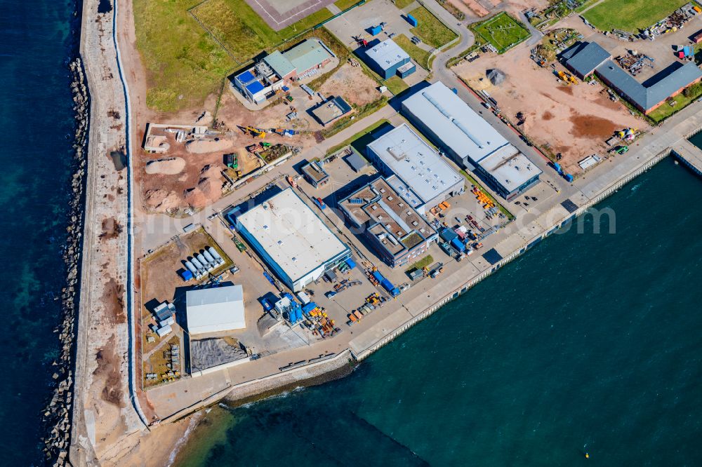 Aerial image Helgoland - Industrial estate and company settlement Suedhafen on street Hafenstrasse in Helgoland in the state Schleswig-Holstein, Germany