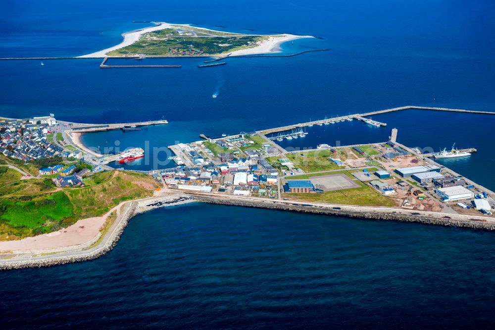 Aerial photograph Helgoland - Industrial estate and company settlement Suedhafen on street Hafenstrasse in Helgoland in the state Schleswig-Holstein, Germany