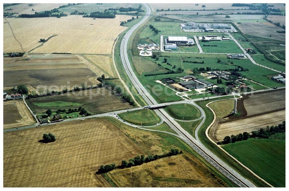 Aerial image Grevesmühlen/ Mecklenburg - Vorpommern - Gewerbegebiet an der A20 südlich von Grevesmühlen.