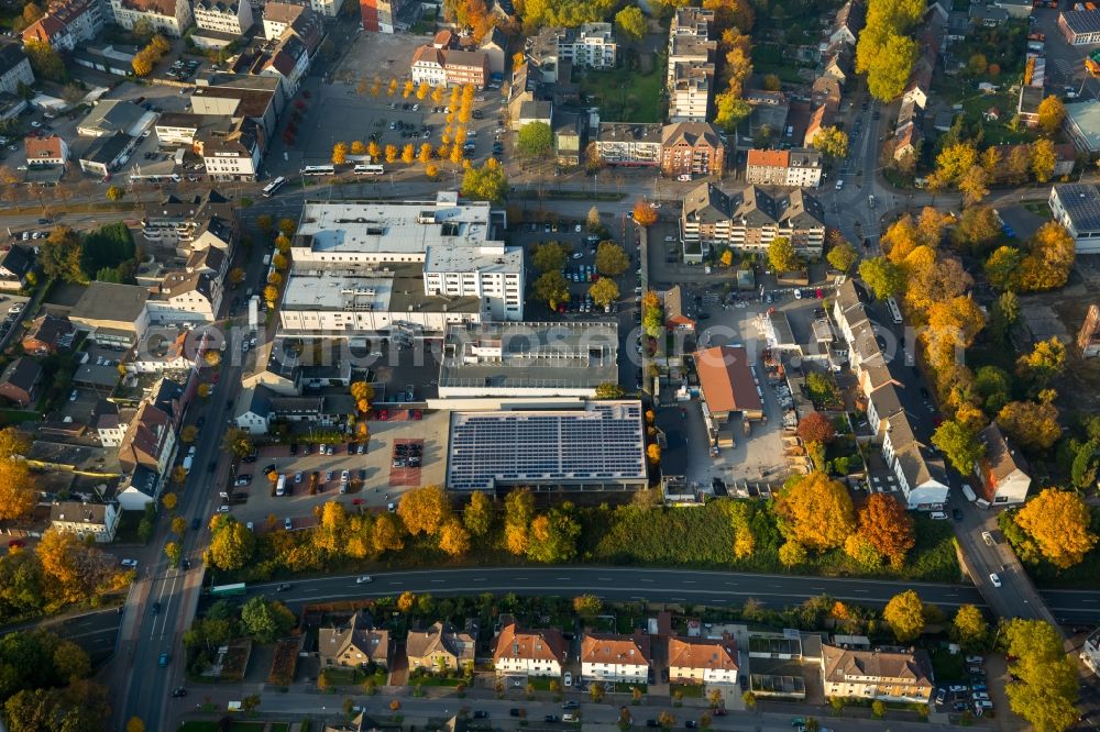 Gladbeck from the bird's eye view: Industrial estate and company settlement in the South of Wilhelmstrasse in Gladbeck in the state of North Rhine-Westphalia