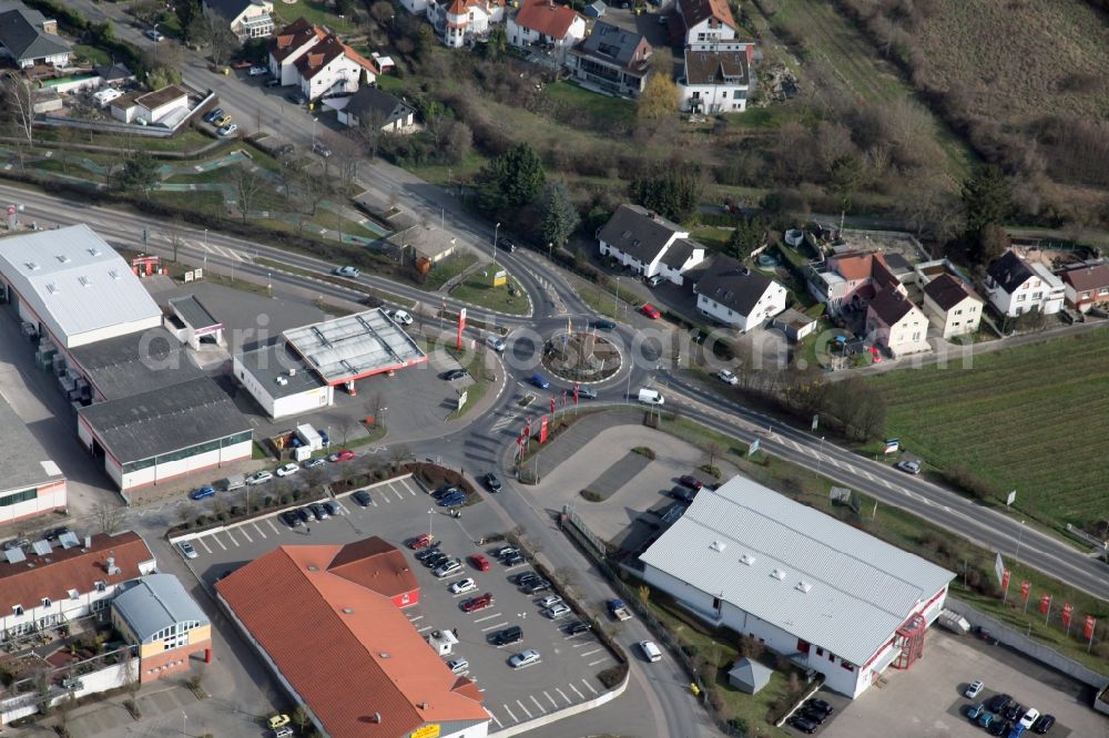 Aerial image Nierstein - Industrial estate and company settlement in Nierstein in the state Rhineland-Palatinate