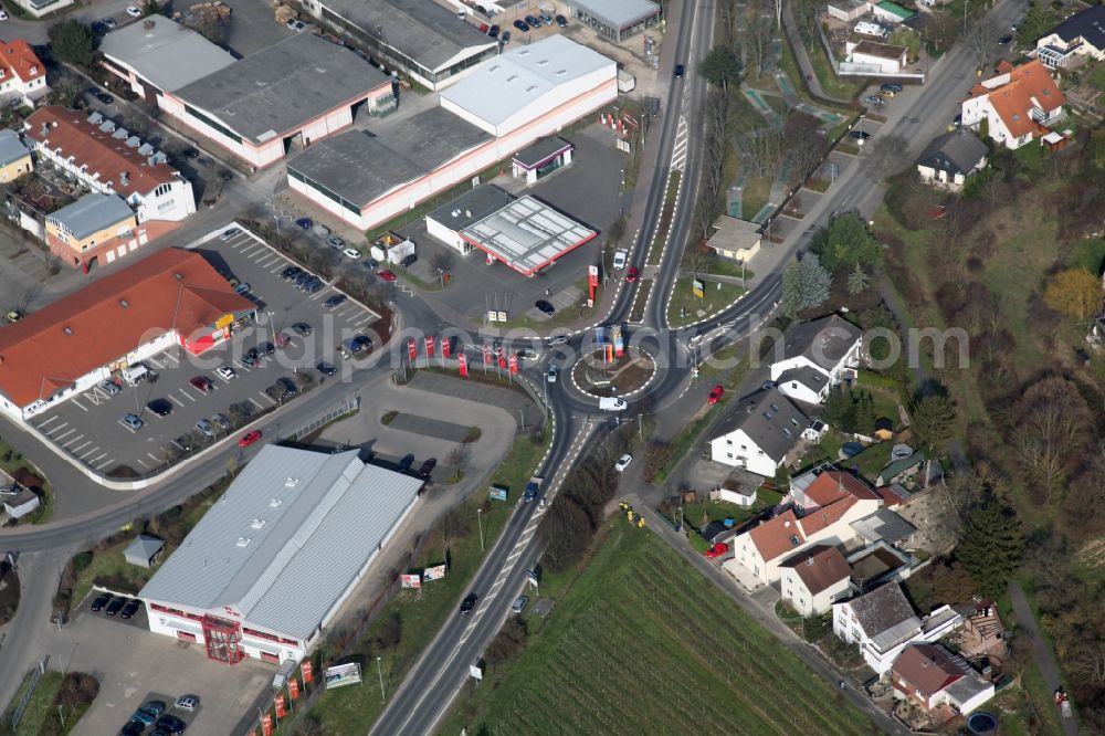 Aerial photograph Nierstein - Industrial estate and company settlement in Nierstein in the state Rhineland-Palatinate