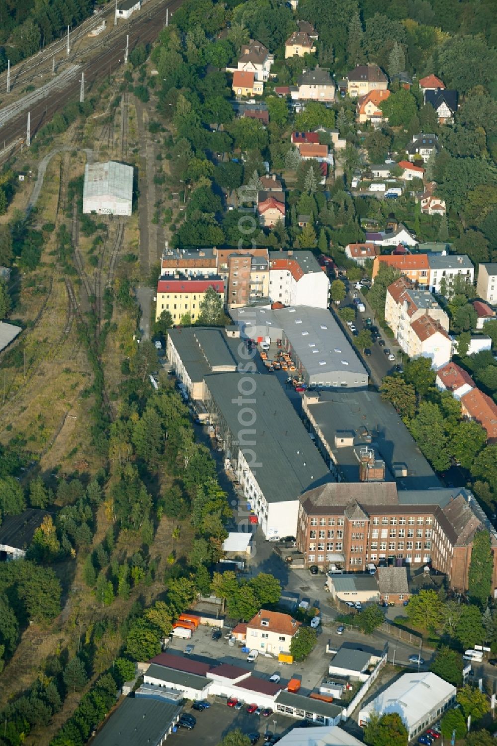 Aerial image Berlin - Industrial estate and company settlement on Seelenbinderstrasse in the district Koepenick in Berlin, Germany