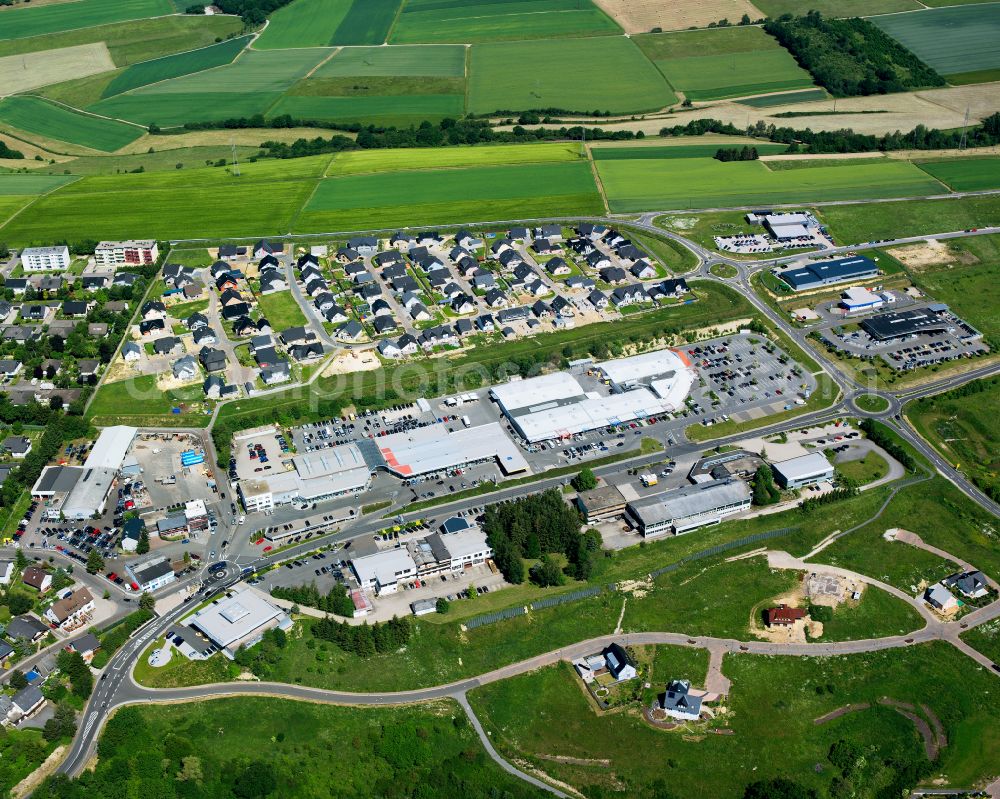 Aerial image Simmern (Hunsrück) - Industrial estate and company settlement in Simmern (Hunsrück) in the state Rhineland-Palatinate, Germany