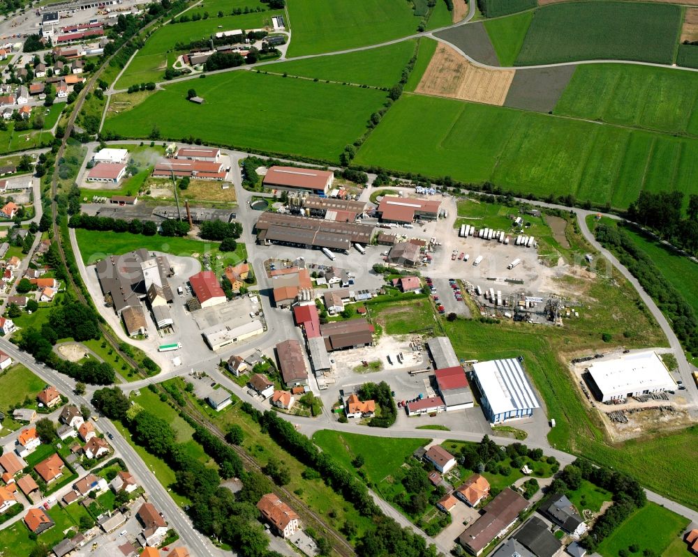 Spöck from above - Industrial estate and company settlement in Spöck in the state Baden-Wuerttemberg, Germany