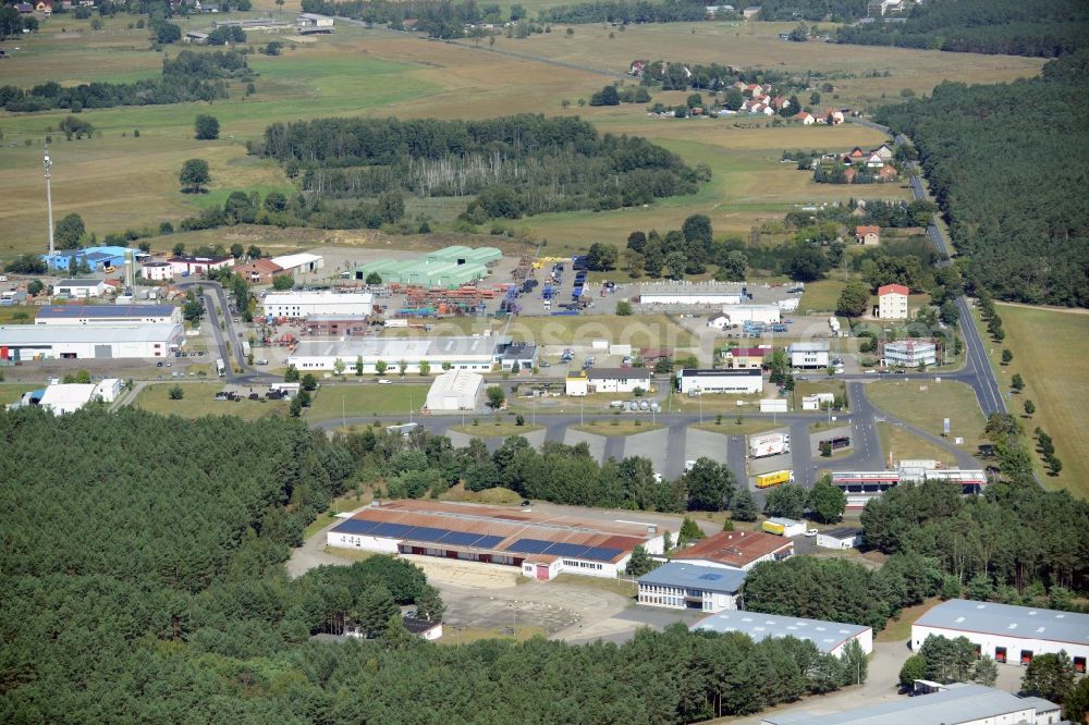 Spreenhagen from above - Industrial estate and company settlement in Spreenhagen in the state Brandenburg