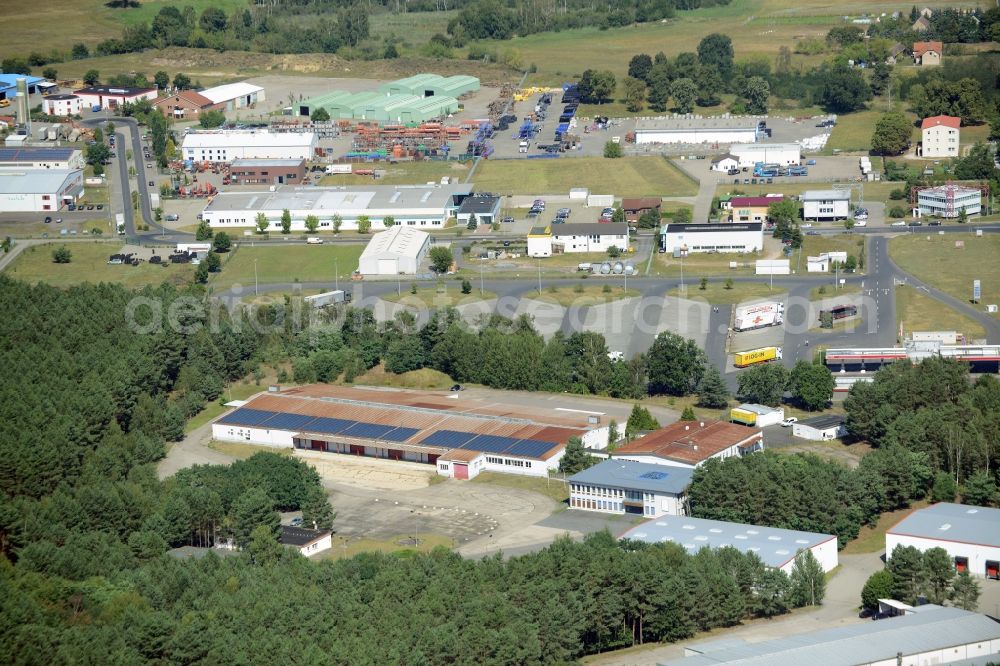 Spreenhagen from the bird's eye view: Industrial estate and company settlement in Spreenhagen in the state Brandenburg