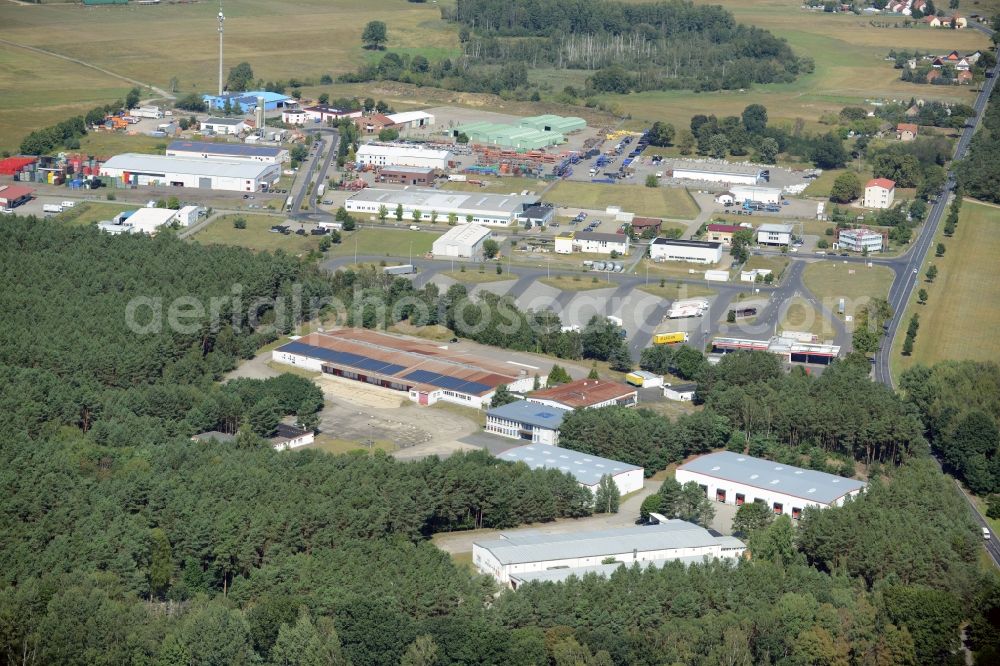 Spreenhagen from above - Industrial estate and company settlement in Spreenhagen in the state Brandenburg