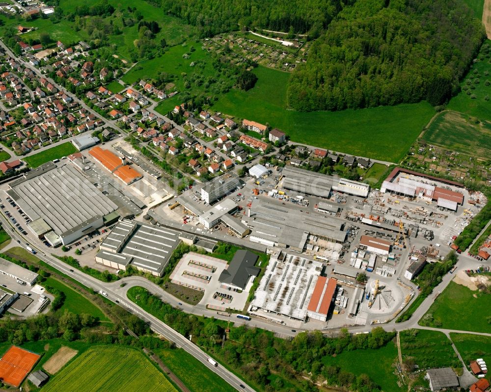 Aerial photograph Süßen - Industrial estate and company settlement in Süßen in the state Baden-Wuerttemberg, Germany