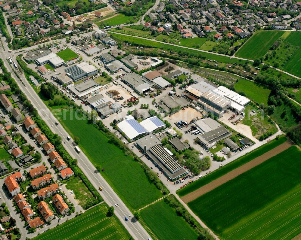 Süßen from above - Industrial estate and company settlement in Süßen in the state Baden-Wuerttemberg, Germany