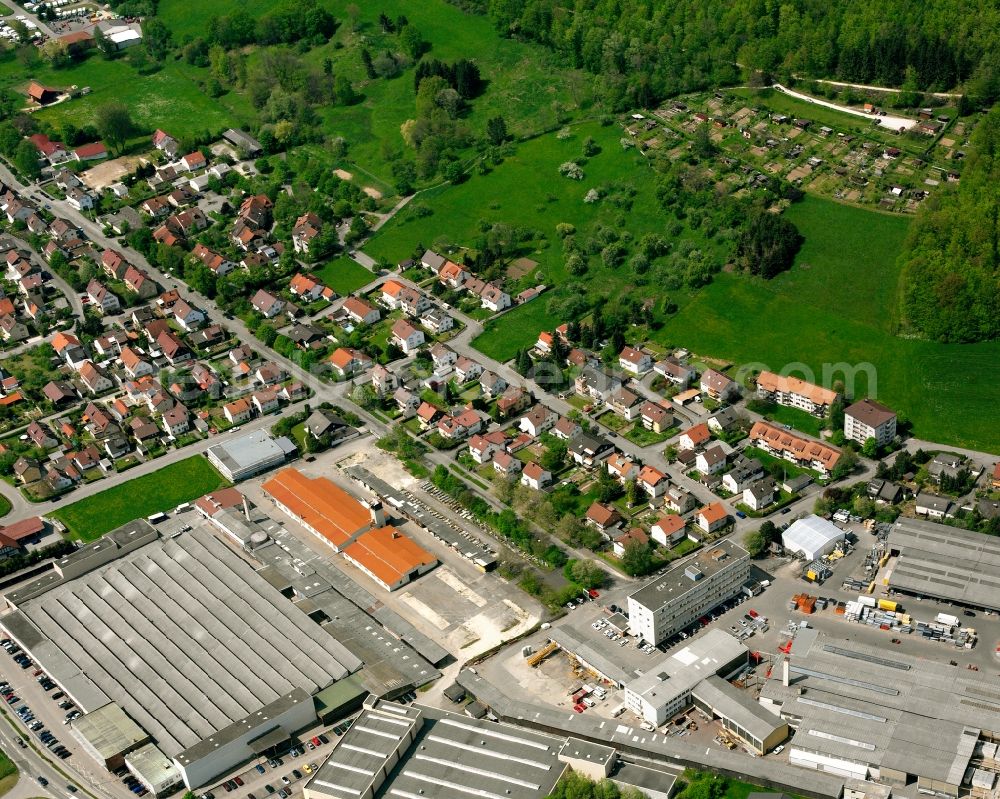 Aerial image Süßen - Industrial estate and company settlement in Süßen in the state Baden-Wuerttemberg, Germany