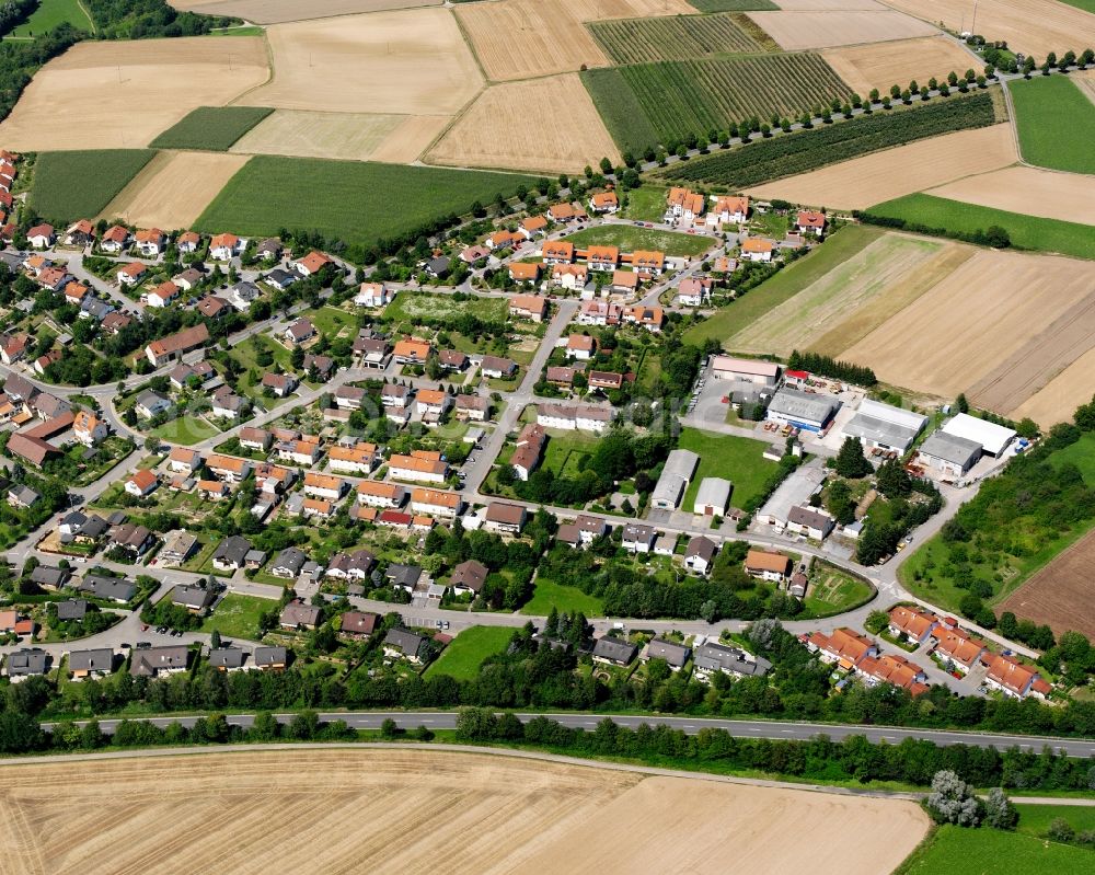 Aerial image Stebbach - Industrial estate and company settlement in Stebbach in the state Baden-Wuerttemberg, Germany