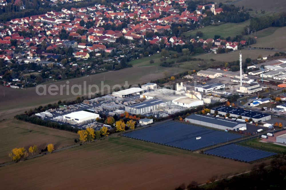 Wandersleben from the bird's eye view: Industrial estate and company settlement Das Steinfeld in Wandersleben in the state Thuringia, Germany