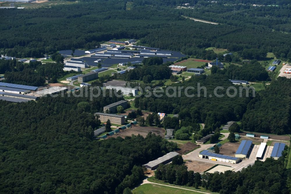 Schwerin from the bird's eye view: Industrial estate and company settlement Stern Buchholz in Schwerin in the state Mecklenburg - Western Pomerania