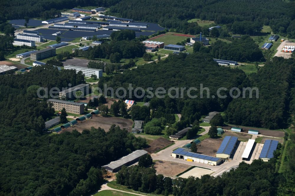 Aerial image Schwerin - Industrial estate and company settlement Stern Buchholz in Schwerin in the state Mecklenburg - Western Pomerania