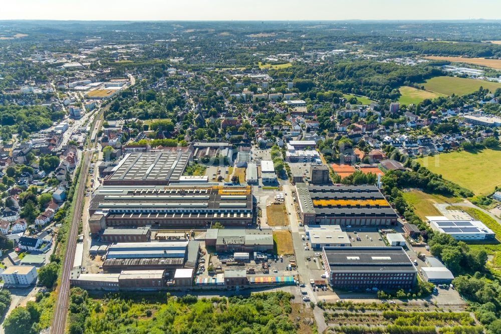 Aerial image Witten - Industrial estate and company settlement on Stockumer Strasse in Witten in the state North Rhine-Westphalia, Germany