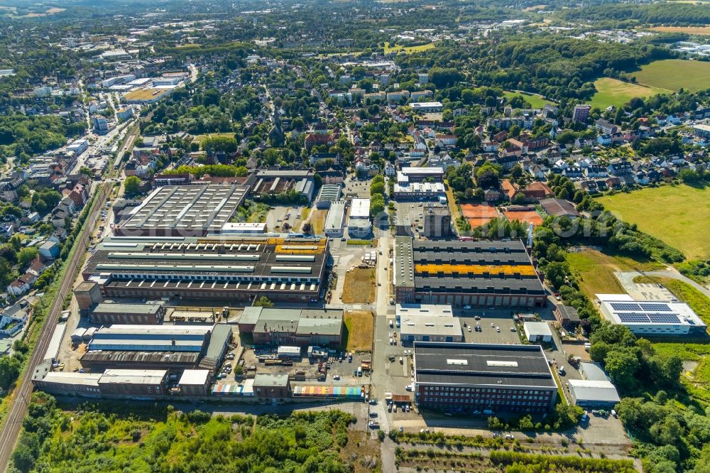 Aerial photograph Witten - Industrial estate and company settlement on Stockumer Strasse in Witten in the state North Rhine-Westphalia, Germany