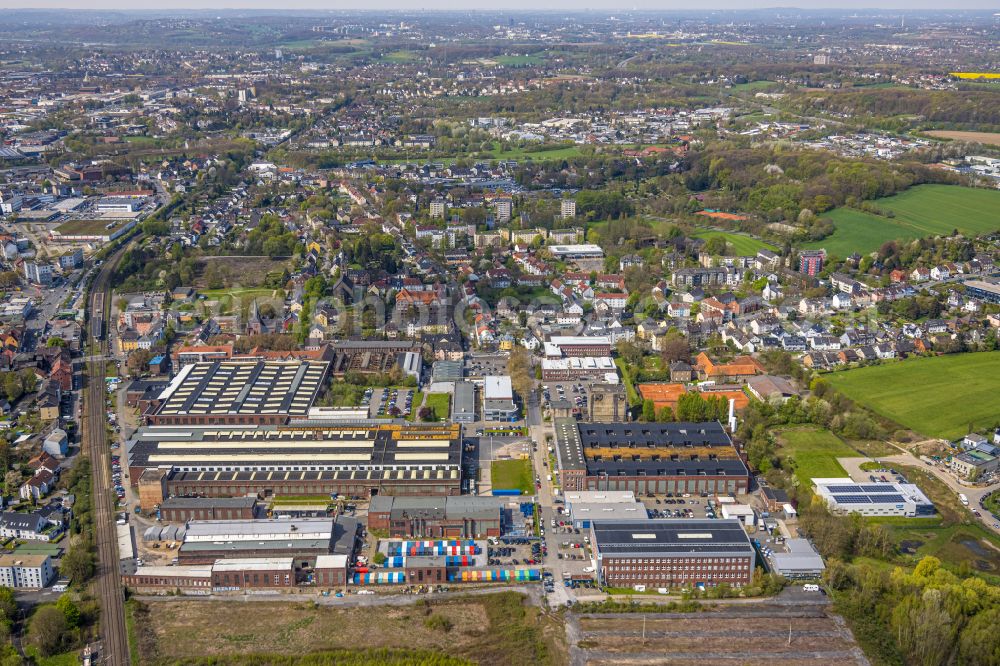 Aerial image Witten - Industrial estate and company settlement on Stockumer Strasse in Witten in the state North Rhine-Westphalia, Germany