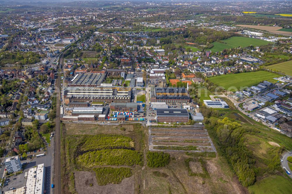 Aerial photograph Witten - Industrial estate and company settlement on Stockumer Strasse in Witten in the state North Rhine-Westphalia, Germany