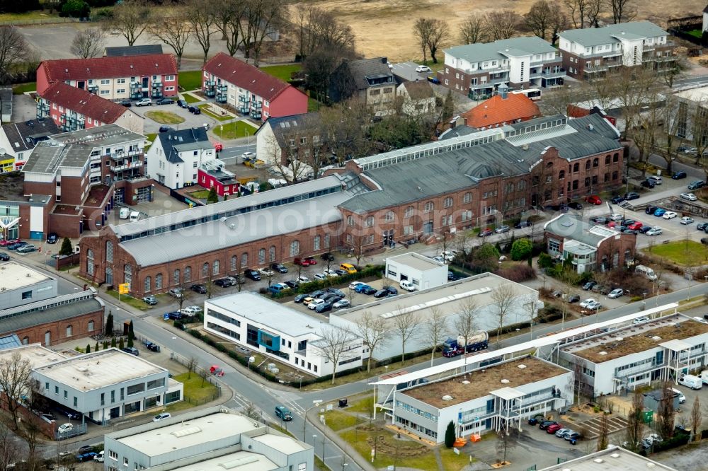 Bottrop from the bird's eye view: Industrial estate and company settlement Im Blankenfeld in Bottrop in the state of North Rhine-Westphalia