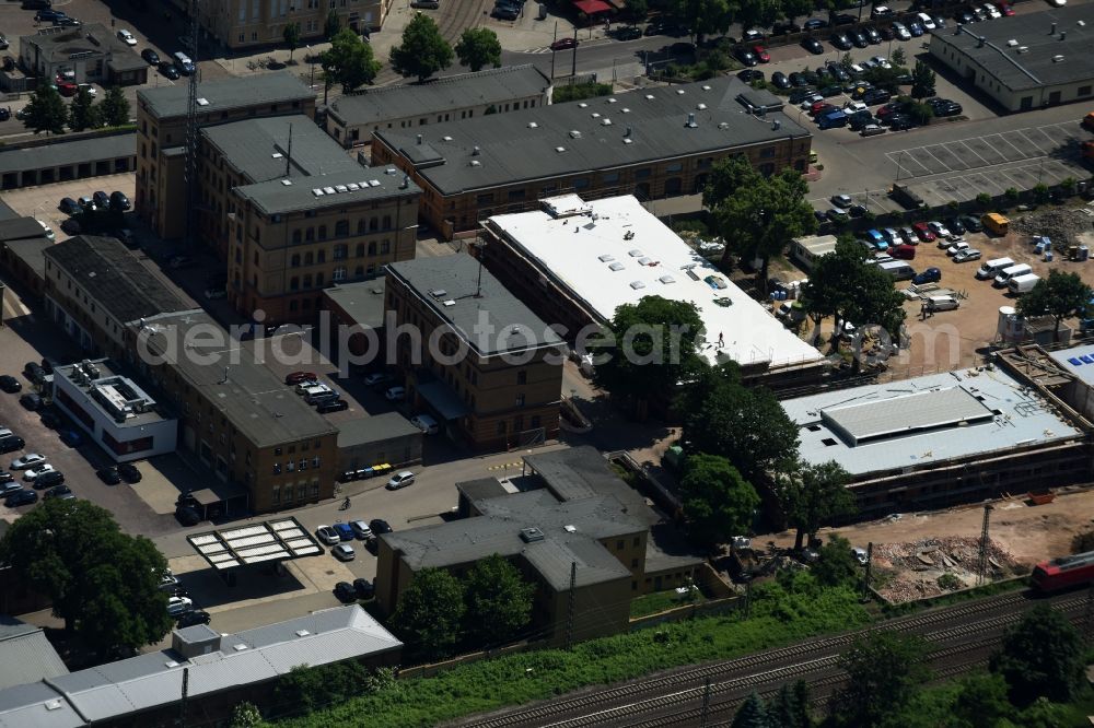 Aerial image Magdeburg - Industrial estate and company settlement in the street Am Buckauer Tor in Magdeburg in the state Saxony-Anhalt