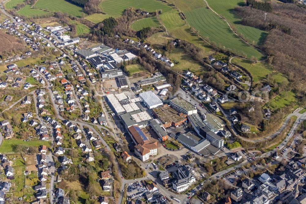 Aerial photograph Sundern - Industrial estate and company settlement on Talweg in Sundern at Sauerland in the state North Rhine-Westphalia, Germany