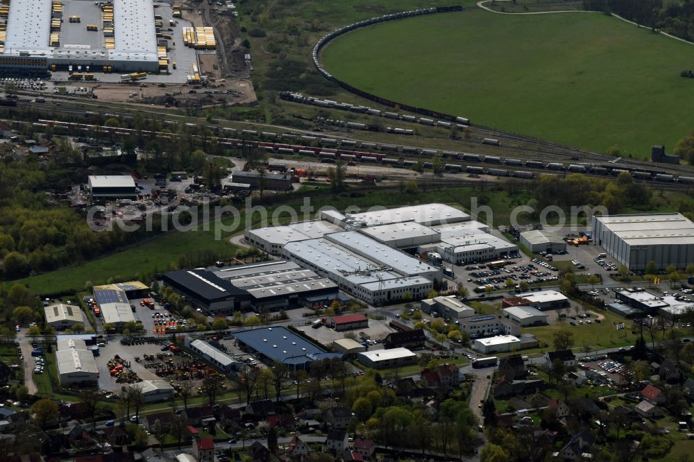 Tasdorf from the bird's eye view: Industrial estate and company settlement Tasdorf-Sued in Tasdorf in the state Brandenburg, Germany