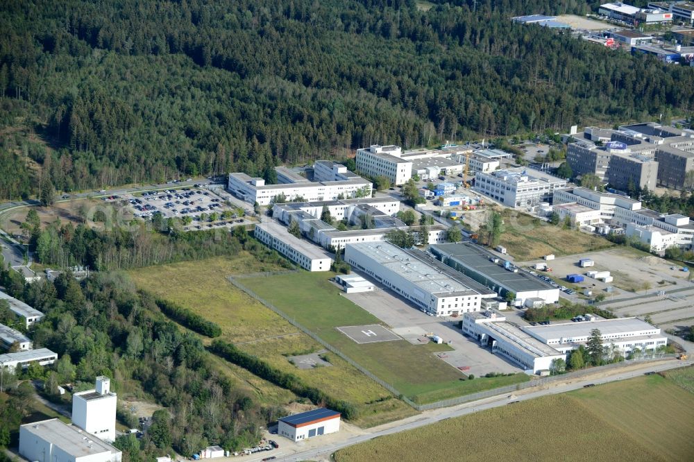 Taufkirchen from above - Industrial estate and company settlement Gewerbegebiet Suedost Hochtechnologie in Taufkirchen in the state Bavaria