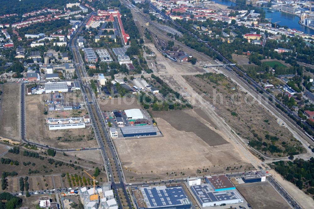 Berlin from the bird's eye view: Industrial estate and company settlement Technologiepark Adlershof in the district Adlershof - Johannisthal in Berlin, Germany