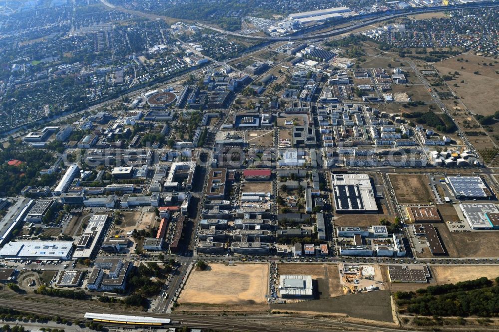 Berlin from above - Industrial estate and company settlement Technologiepark Adlershof in the district Adlershof - Johannisthal in Berlin, Germany