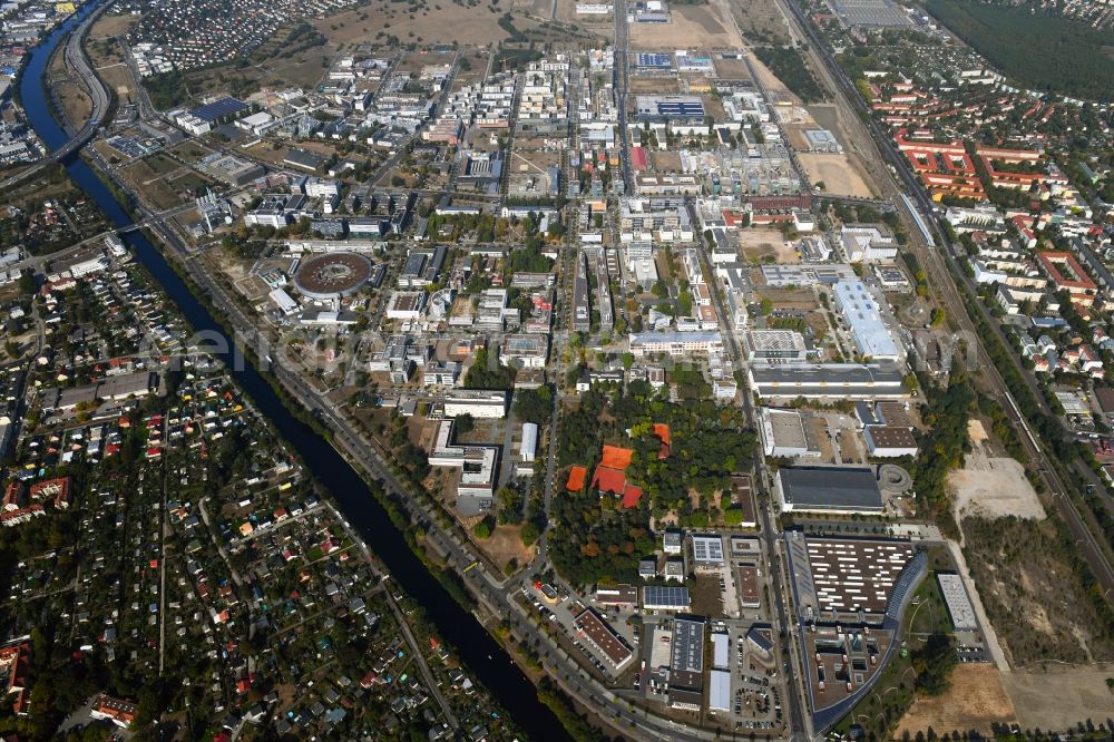 Berlin from above - Industrial estate and company settlement Technologiepark Adlershof in the district Adlershof - Johannisthal in Berlin, Germany