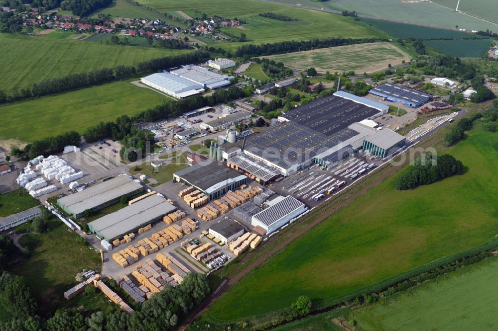 Märkisch Linden OT Werder from above - View of the employment zone Temnitzpark in the district of Werder near Neuruppin of the municipality of Maerkisch Linden in the district of Brandenburg