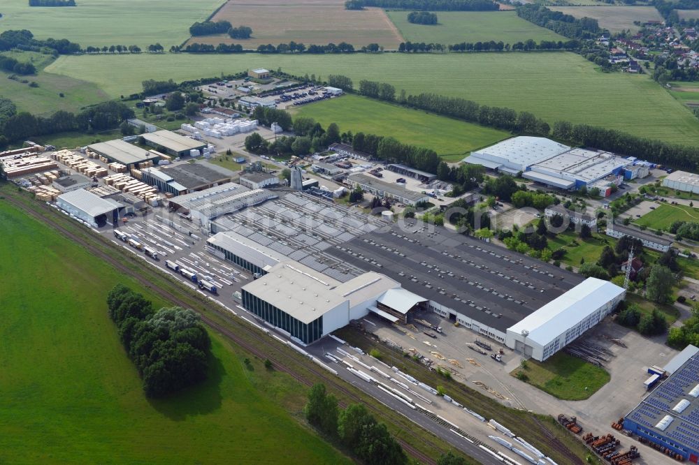 Märkisch Linden OT Werder from the bird's eye view: View of the employment zone Temnitzpark in the district of Werder near Neuruppin of the municipality of Maerkisch Linden in the district of Brandenburg