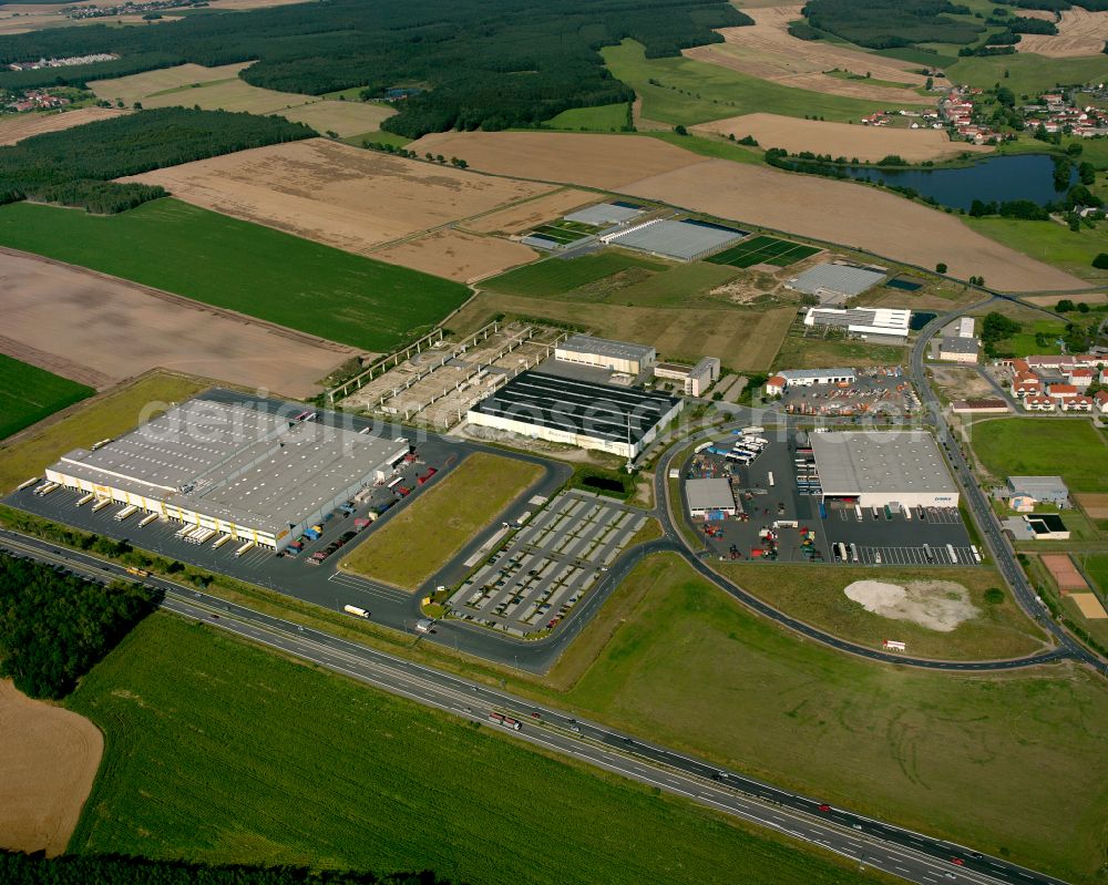 Aerial photograph Thiendorf - Industrial estate and company settlement in Thiendorf in the state Saxony, Germany