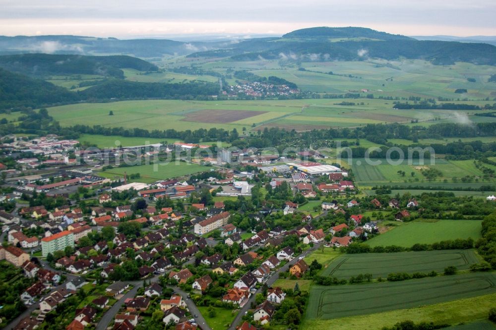 Hammelburg from the bird's eye view: Industrial estate and company settlement Thulbafeld in Hammelburg in the state Bavaria, Germany