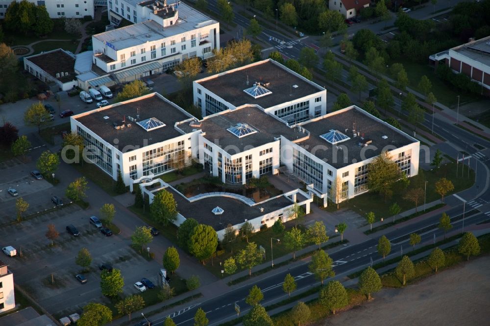 Bensheim from above - Industrial estate and company settlement Track&Trace Academy und Europa Hotel in the district Auerbach in Bensheim in the state Hesse