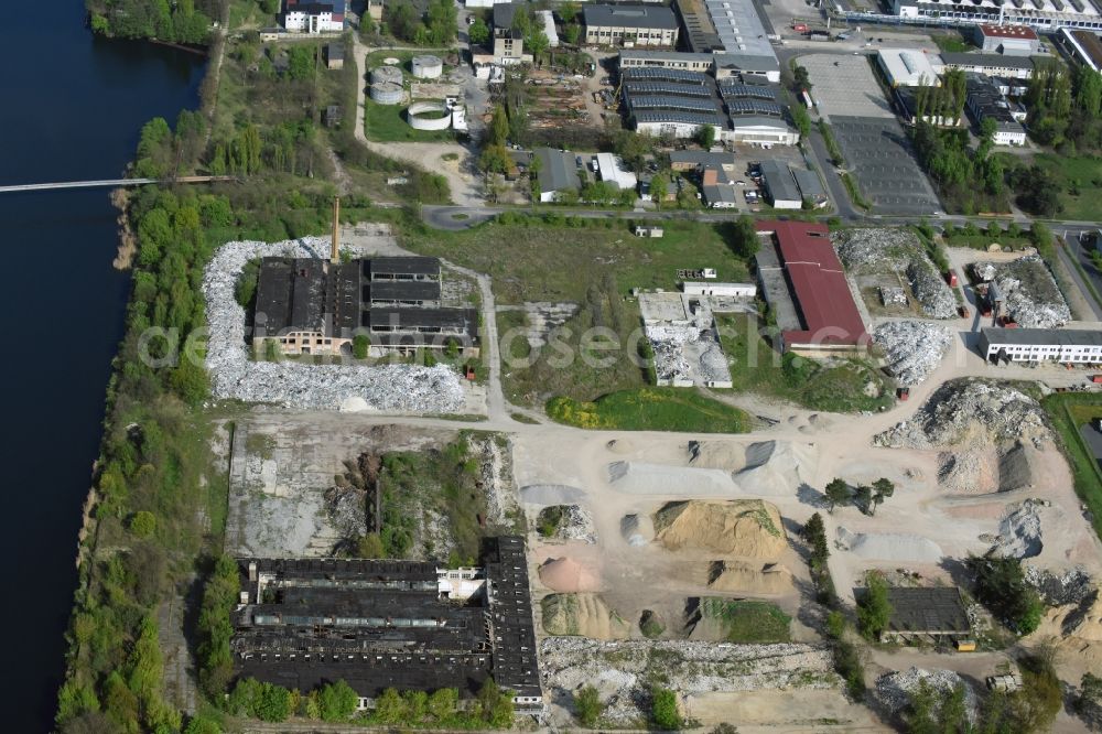 Aerial photograph Fürstenwalde/Spree - Industrial estate and company settlement on Traenkeweg in Fuerstenwalde/Spree in the state Brandenburg