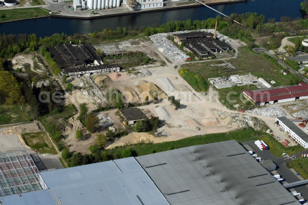 Aerial image Fürstenwalde/Spree - Industrial estate and company settlement on Traenkeweg in Fuerstenwalde/Spree in the state Brandenburg