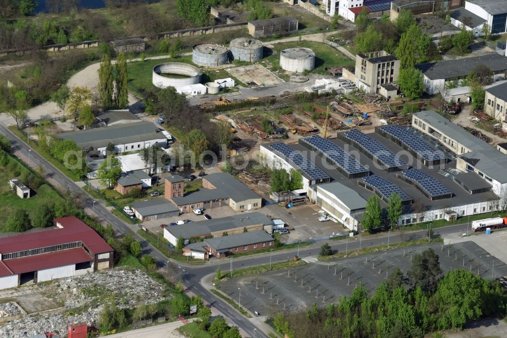 Aerial image Fürstenwalde/Spree - Industrial estate and company settlement on Traenkeweg in Fuerstenwalde/Spree in the state Brandenburg