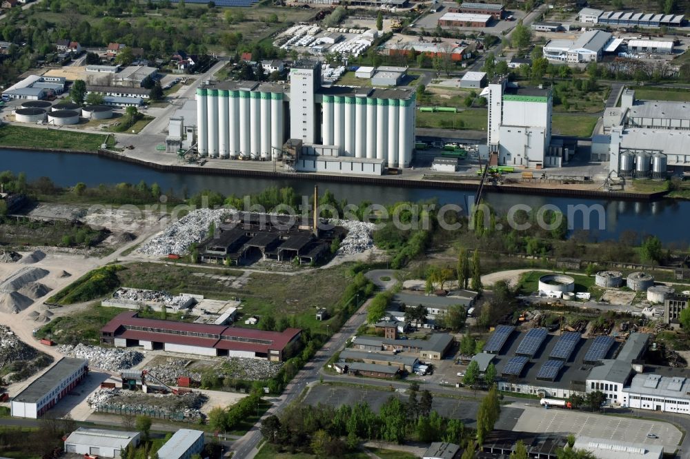 Aerial image Fürstenwalde/Spree - Industrial estate and company settlement on Traenkeweg in Fuerstenwalde/Spree in the state Brandenburg