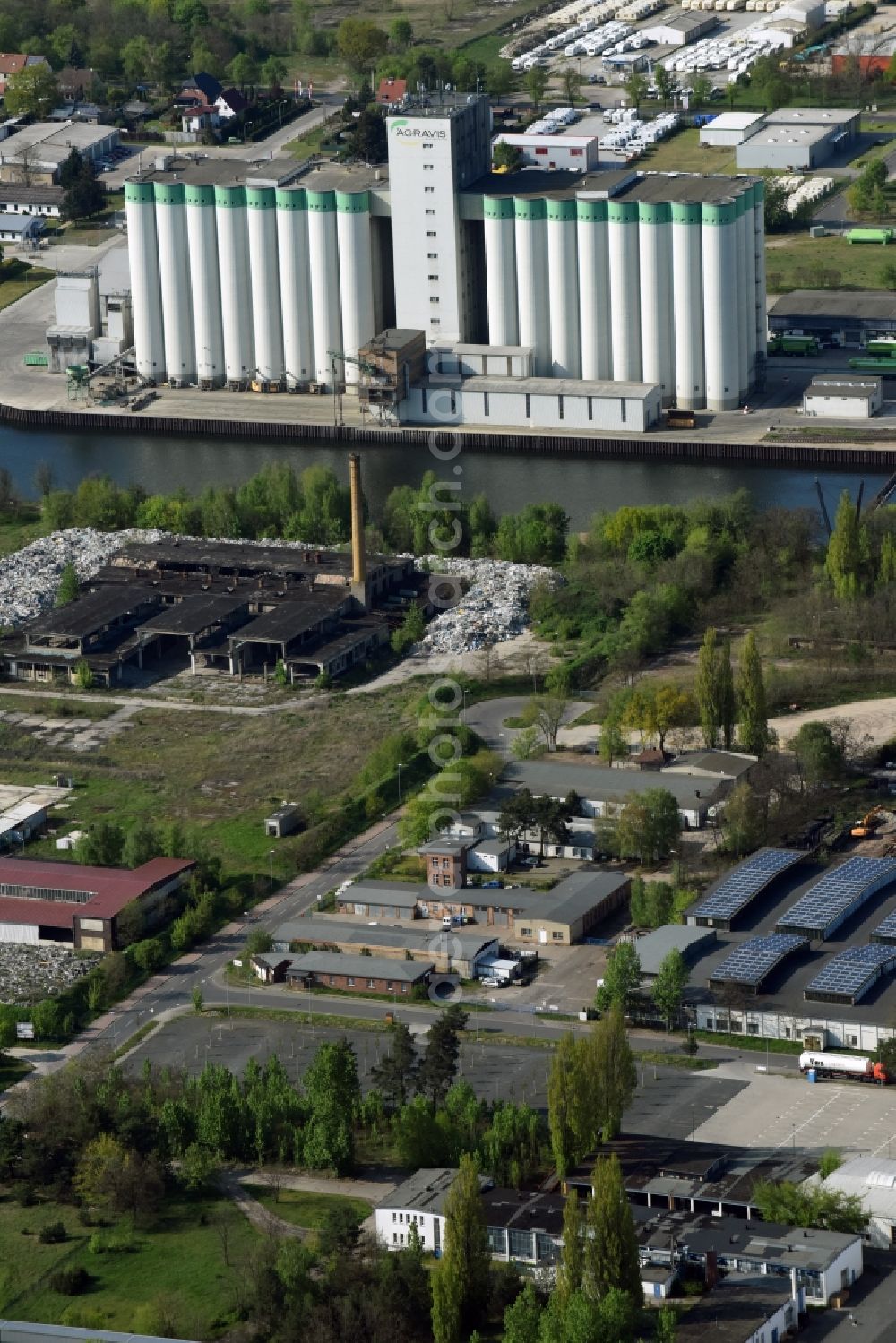 Aerial image Fürstenwalde/Spree - Industrial estate and company settlement on Traenkeweg in Fuerstenwalde/Spree in the state Brandenburg