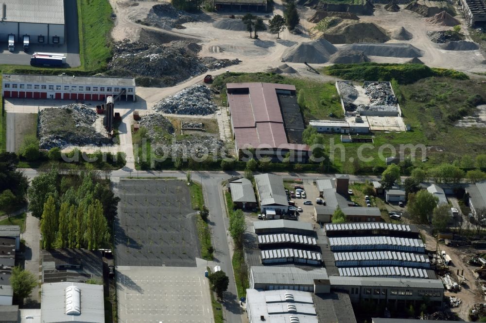 Aerial photograph Fürstenwalde/Spree - Industrial estate and company settlement on Traenkeweg in Fuerstenwalde/Spree in the state Brandenburg