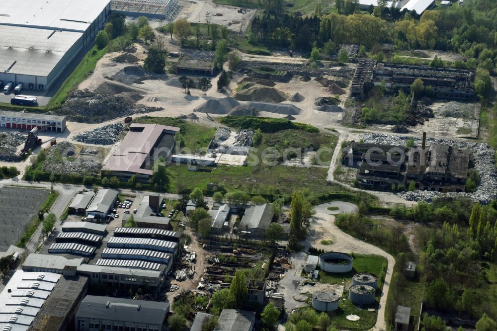 Aerial image Fürstenwalde/Spree - Industrial estate and company settlement on Traenkeweg in Fuerstenwalde/Spree in the state Brandenburg